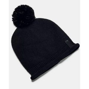 Under Armour Black Coldgear Roll Out Pom Knit Bean